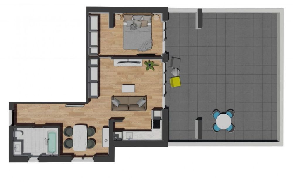 Apartament 2 camere | terasa 60mp | zona Vivo, Razoare — fotografia 3