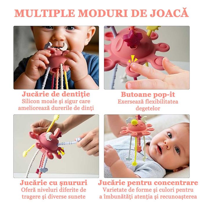 Jucarie interactiva si de dentitie, 100% din silicon alimentar