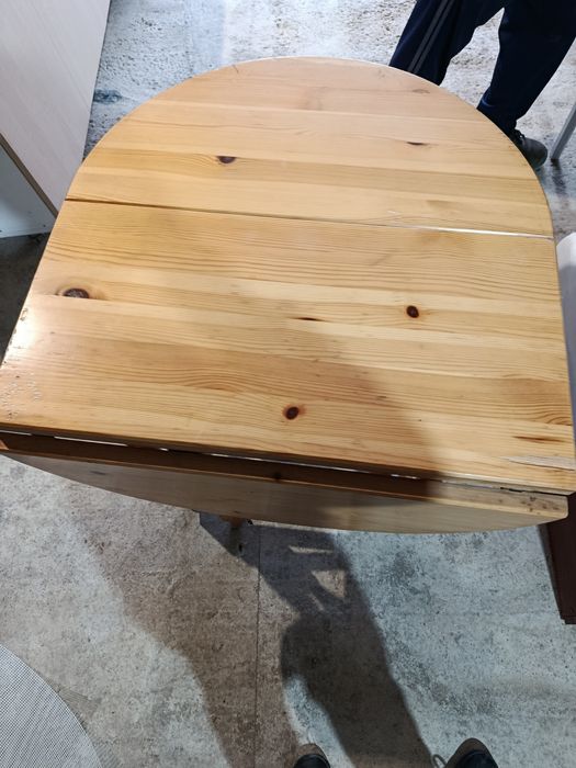 Разтегателна маса чист масив Чам, струпвани крака