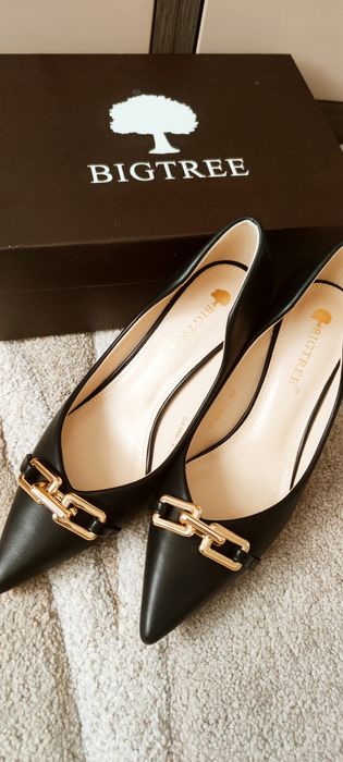 Pantofi eleganți, negri, cu toc subțire, mediu,