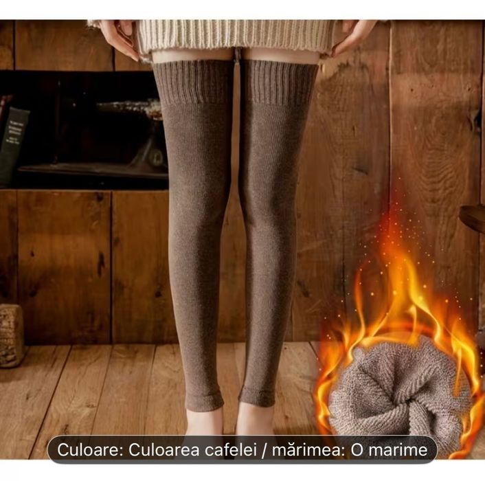 Jambiere tricotate maro cafea