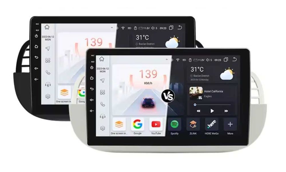 Мултимедия 9" за Fiat 500 Android 14 CARPLAY навигация GPS RDS DSP