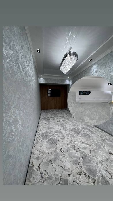 Шахар марказида жойлашган 3 хонали килинган квартира ижарага берилади