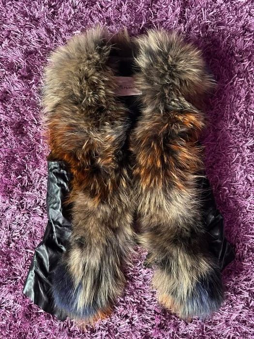 Яке от богат естествен пух с кожа