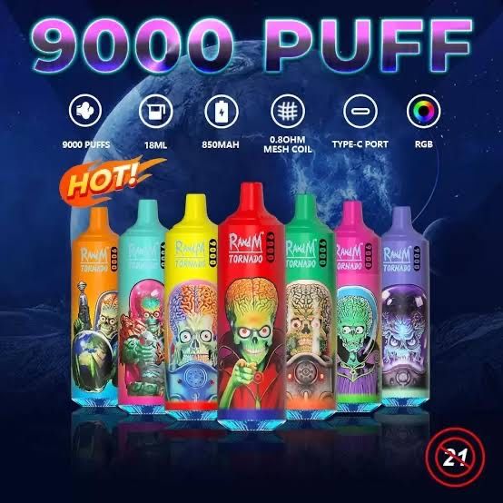 Vape Tornado 9000 Puffs pachet 3 bucati