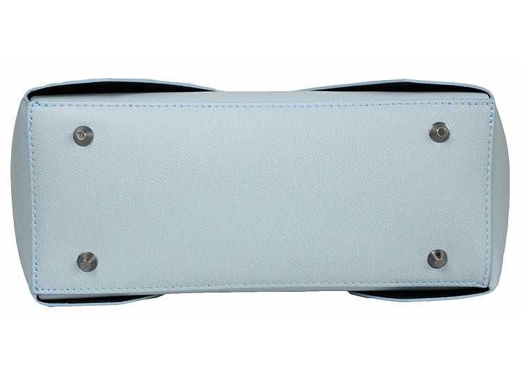 Нова дамска чанта от vera bg естествена кожа Италия светло син