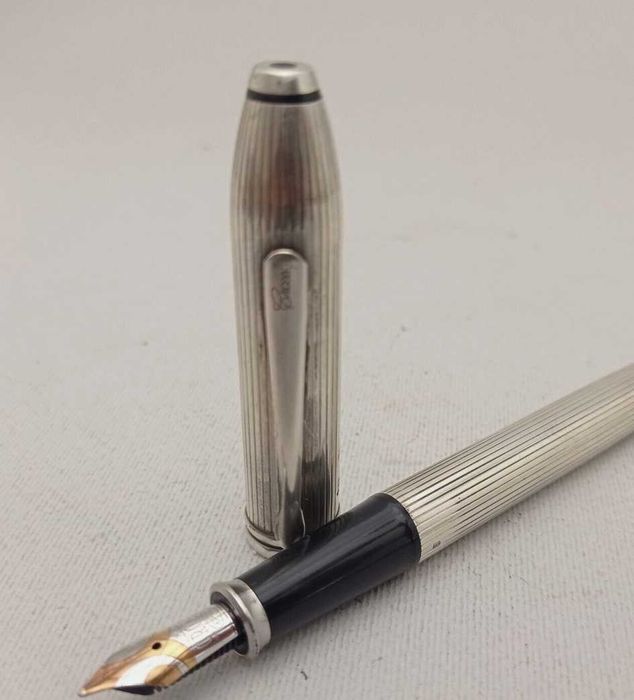 Stilou CROSS Townsend , Argint masiv, penita aur 18K bicolor, rar