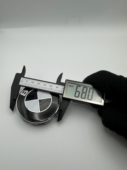 Бяло с черно капачки за джанти за Бмв / Bmw 68мм само в комплекти