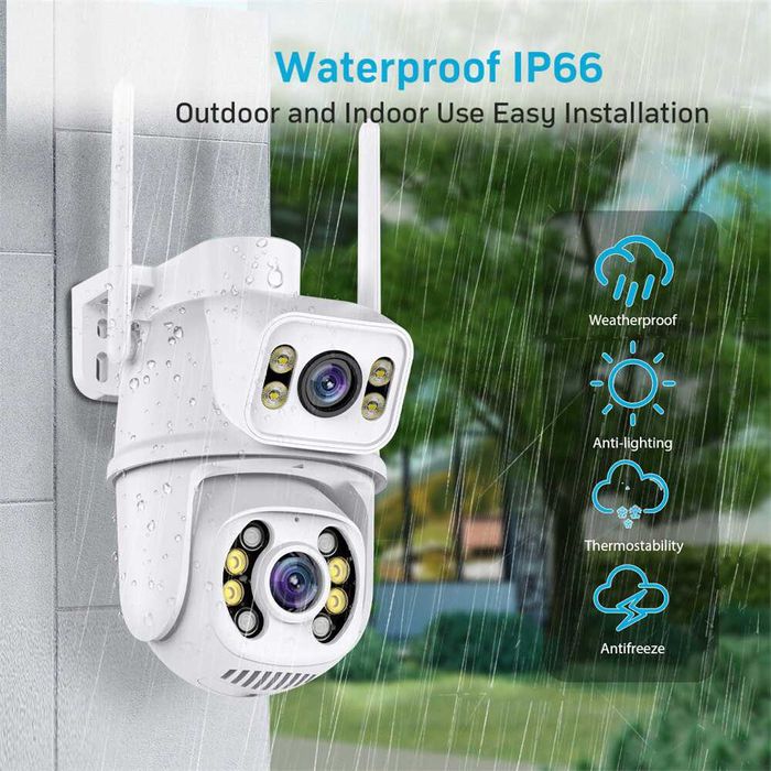 Camera De Supraveghere Video CCTV Dubla WIFI Visoli® QW25-Double 8MP