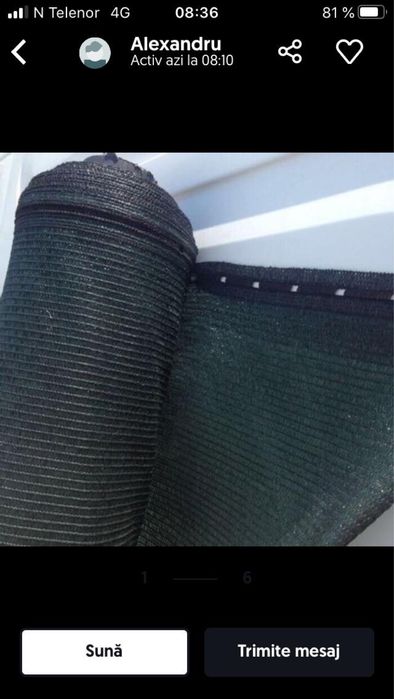 Plasa verde pt umbrire/delimitare 1.7m x 50m /265Lei