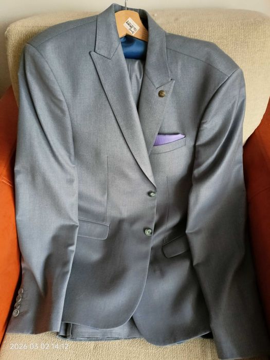 Costum gri lână barbati Marios, marimea 54