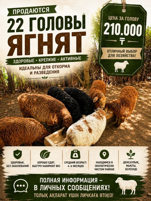 Ягната,қозылар 6-7 месяцев