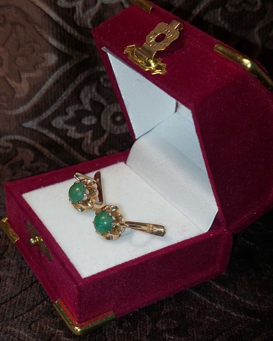 Серьги золотые с бирюзой