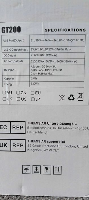 Baterie externa portabila  CTECHI  240W 100000mAh 320Wh