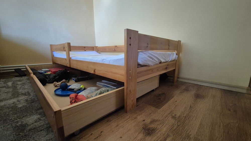 Pat pentru copii 160x80 + saltea si sertar