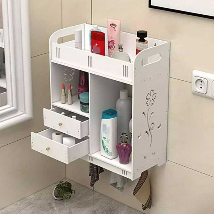 Водоустойчив Шкаф за Баня, Органайзер за баня в бял цвят