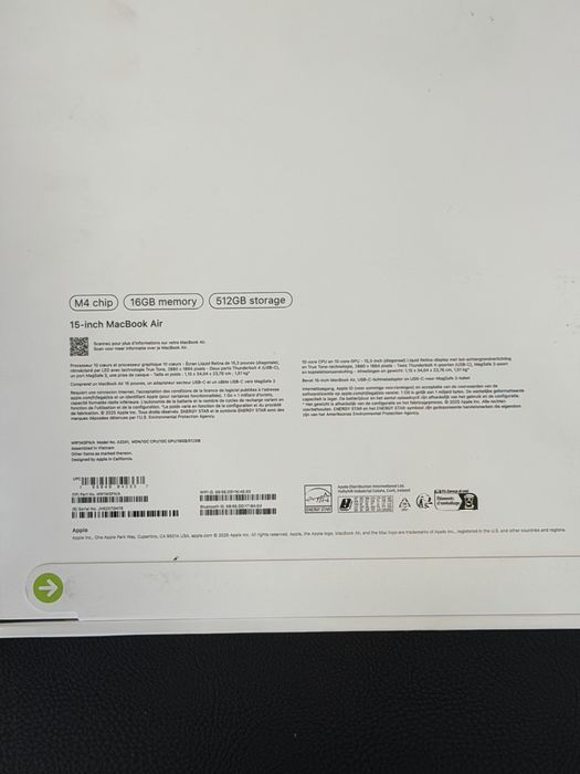 НОВ MacBook AIR М4 15” 16/512