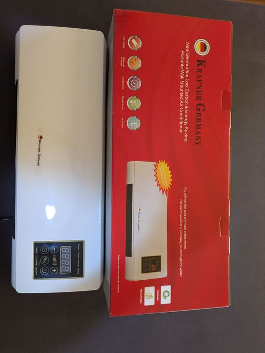 Mini aer conditionat cu ventilator 2 in 1, 55 cm, Rece/Cald, 16 - 40 grade, 1800W  cu telecomanda  Alb