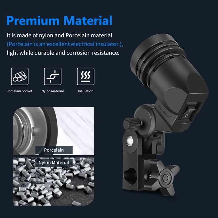 2бр. Универсален държач за лампа. E27. Фото. Софтбокс, дифузен чадър.