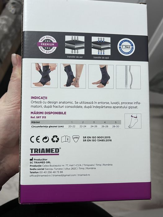 Orteză Pentru Gleznă Mobilă Cu Atele Metalice ANKLEFIX STRONG SRT313