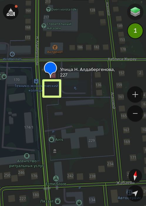 Партнерство: Участок в центре (уг. Алдабергенова — Жыра