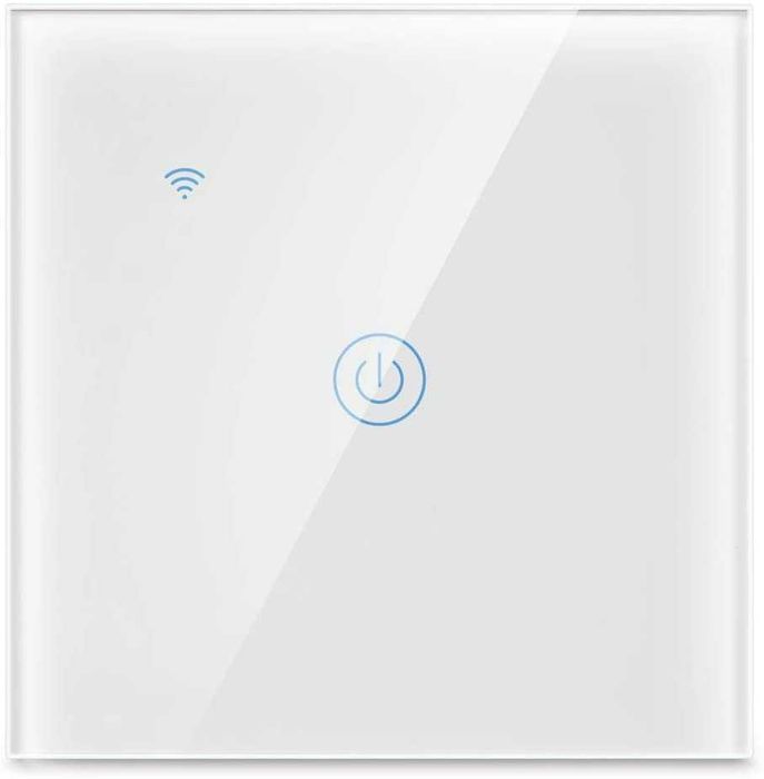 WiFi ключ за осветление единичен без нулa черен-бял smartlife, tuya