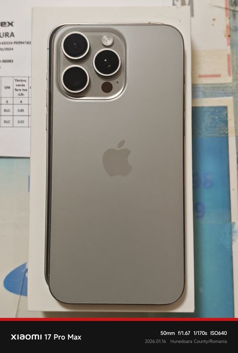 Apple iPhone 15 Pro Max -256 GB Natural Titanium  / garanție
