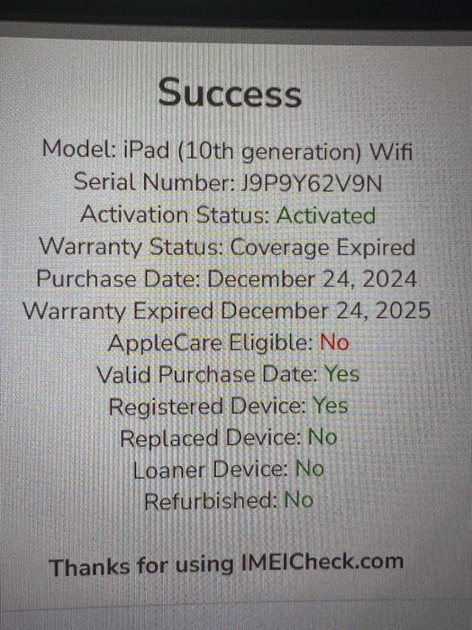 iPad 10 th 2024 /64/ pentru piese