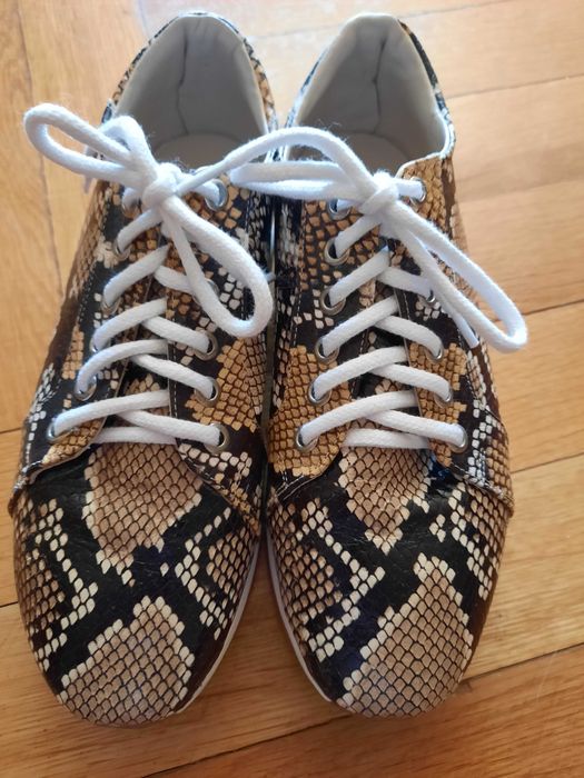 Pantofi sport dama din piele naturala cu imprimeu sarpe, mas.36