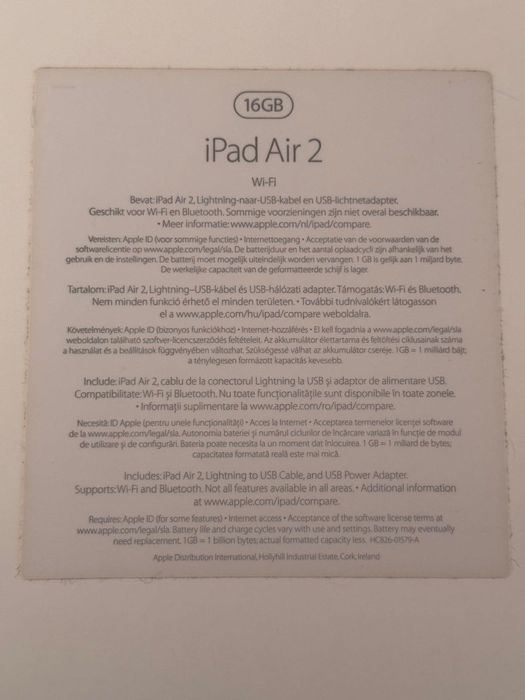 Продавам iPad Air 2, 16 GB, Wi-Fi версия – Отлично състояние
