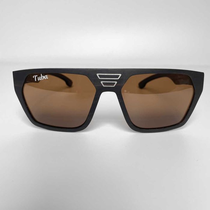 Солнцезащитные стильные поляризационные коричневые очки SUN-64718brown