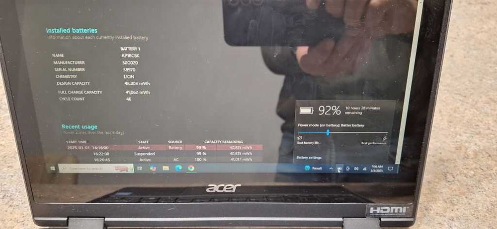 Acumulator, baterie, laptop Acer Travelmate Spin B3, 11.25V