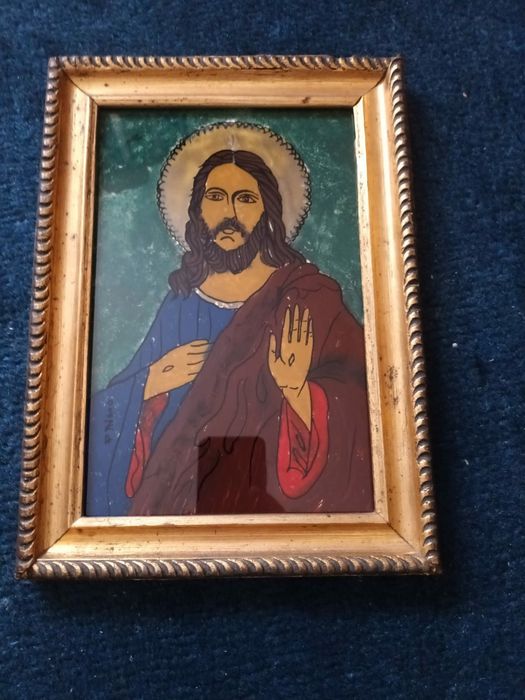 Icoana veche, pictura pe sticla