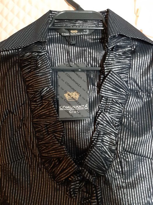 Риза с разкошен дизайн и Сатенен Блясък! НОВА с Етикет! р-р S