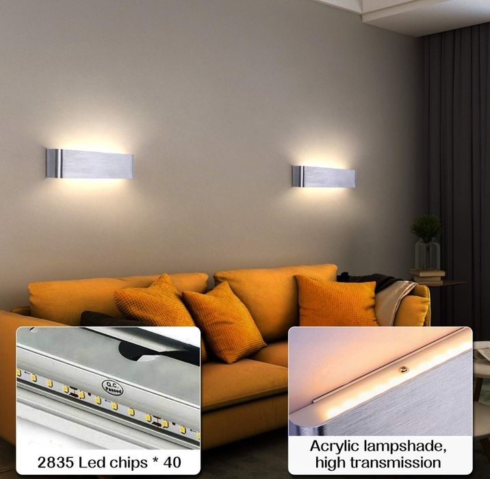 Aplica de perete lumina led design modern cu lumina in 2 directii