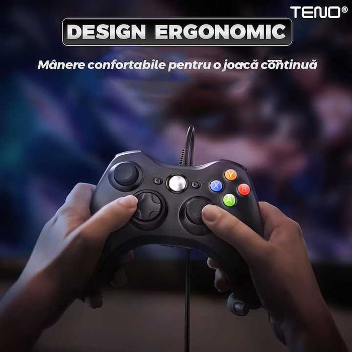 Controller Xbox 360 PC Cu Fir Maneta Gaming Calculator Consola Xbox 360 Xbox 360 Slim NOU