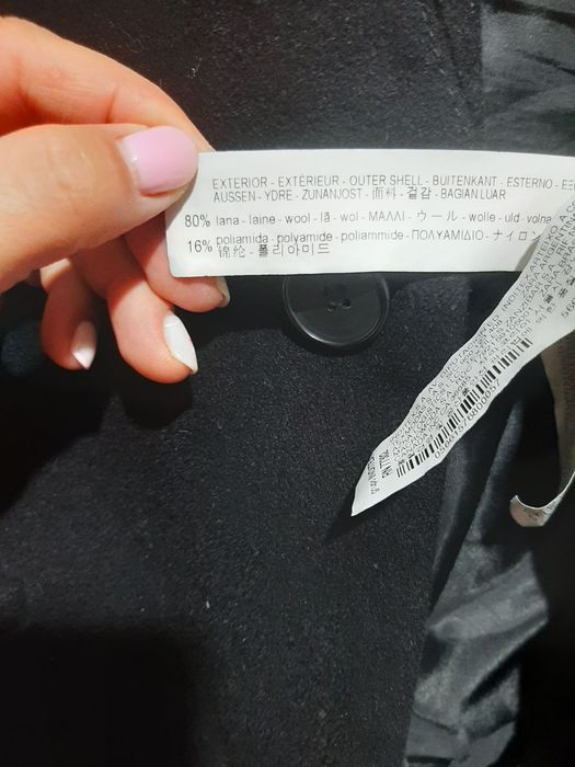 Черно вълнено палто Zara