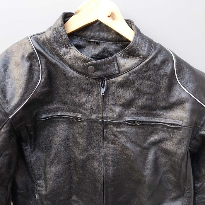 НАЙ ДОБРАТА ОФЕРТА Мъжко рокерско кожено яке с протектори Crivit sport