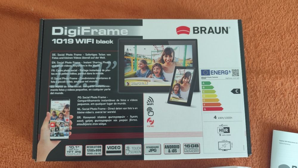 Ramă foto digitală Braun DigiFrame 1019 WIFI - Ca nouă, în cutie