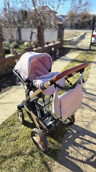 Carucior transformabil 3 in 1 Coccolle Ambra Rose Gold