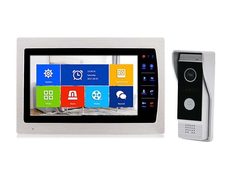 Видео домофоны 10 дюймов HD экран цветной с сенсорные кнопки с датчи