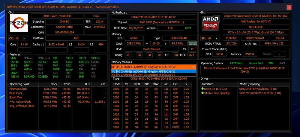 PC Gaming Ryzen 7 9800X3D | RX 9070 XT 16GB | 64GB DDR5 | 2TB NVMe | Garanție