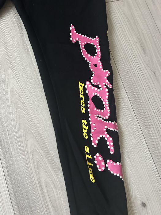 pantaloni sp5der black/pink