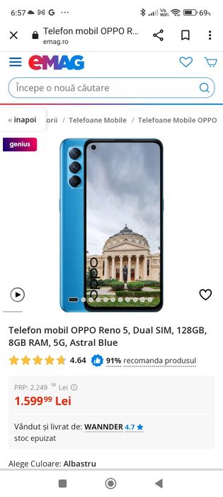 Oppo reno 5  5g ca nou