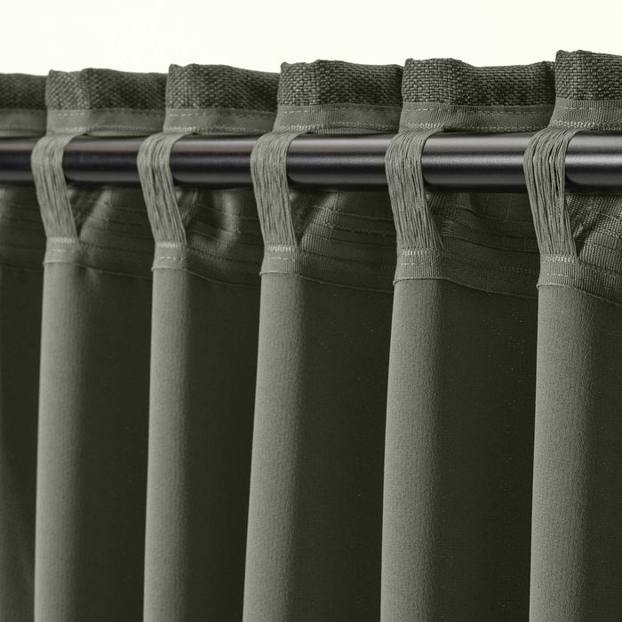 ANNAKAJSA затъмняващи стаята завеси, тъмнозелено (3 броя)