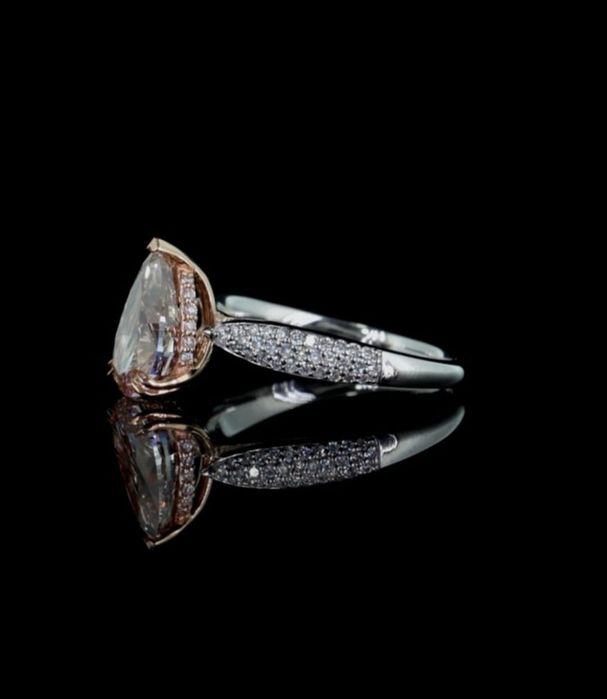 Inel de COLECTIE ,3 ,75Gr,aur alb,diamant 2,50C ,FANCY BROWN