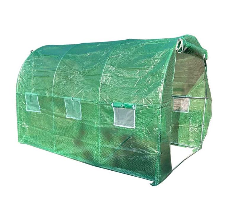 Sera Solar Gradina Tunel Cadru Otel Folie Polietilena Geam Usa 3x2x2m