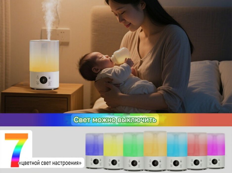 Увлажнитель воздуха большая ёмкость 4000 ml  с ДУ пультом