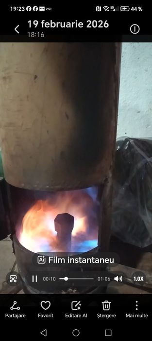Sobă pe ulei ars din tablă de 5mm