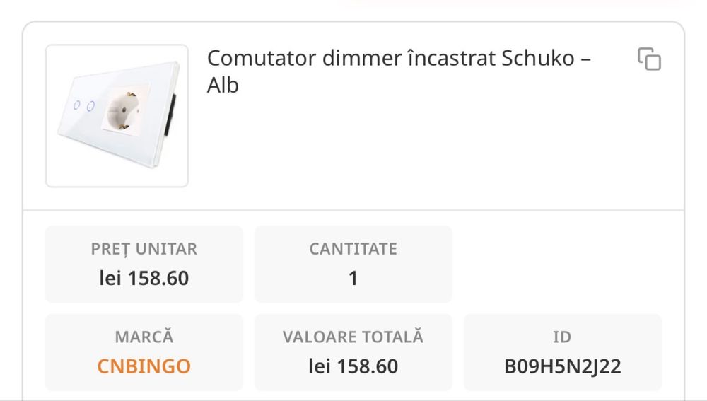 Vand comutator cu touch si priza cu rama din sticla